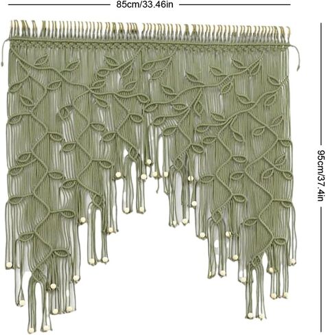 MACRAME VALANCE CURTAIN FOR KICHEN Windows 33.46x37.4inch Farmhouse Boho يترك الستائر لنافذة غرفة النوم in Saudi Arabia