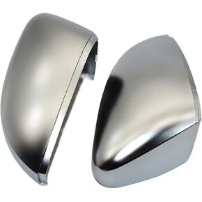 for Volkswagen VW Polo 6R 6C Side Wing Mirror Covers Caps Silver Matt Chrome Brushed Aluminum 2010-2017 in Saudi Arabia
