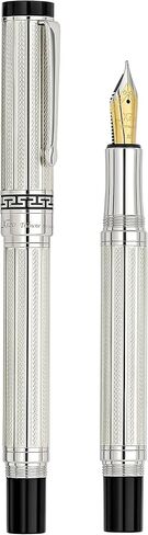 Xezo Tribune Rollerball Pen, Fine Point. 18K Gold Plated Brass. Diamond-Cut Guilloche Engraved. Handcrafted, Limited Edition, Serialized in Kuwait