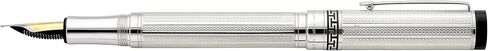 Xezo Tribune Rollerball Pen, Fine Point. 18K Gold Plated Brass. Diamond-Cut Guilloche Engraved. Handcrafted, Limited Edition, Serialized in Kuwait
