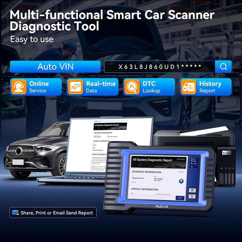 أداة فحص ثنائية الاتجاه المخاطية ، VO7Y جميع الأنظمة و 28+ إعادة تعيين أداة تشخيص SCANNER OBD2 مع ترميز ECU ، الماسح الضوئي اللاسلكي للسيارة مع اختبار نشط in Kuwait