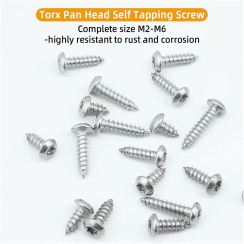 20-50pcs Torx Flat Head Tapping Screw, Six Lobe, Stainless Steel, M2, 2.3, M2.6, M3, Torx Wood Screw, Anti-Theft Screw, Number Plate (M2x20mm 50pcs) in Saudi Arabia