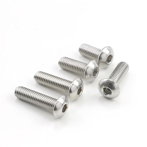 2-50 Pieces Allen Button Head Bolt, Stainless Steel, M2, M2.5, M3, M4, M5, M6, M8, Hexagon Round Head Screw, ISO7380(75mm, M4 10pcs) in Kuwait
