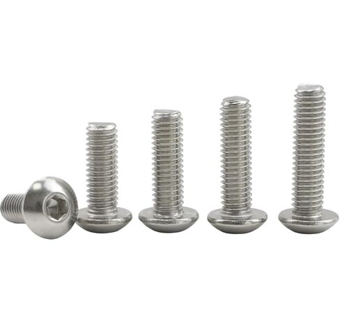 2-50 Pieces Allen Button Head Bolt, Stainless Steel, M2, M2.5, M3, M4, M5, M6, M8, Hexagon Round Head Screw, ISO7380(75mm, M4 10pcs) in Kuwait