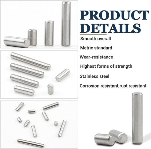 2-55pcs Cylinder Pins Metal Dowel Pins M2 M2.5 M3 M4 M5 M6 M8 M10 Stainless Steel Localization Parallel Pins Solid Lock Pin(M2.5 50pcs,18mm) in Saudi Arabia