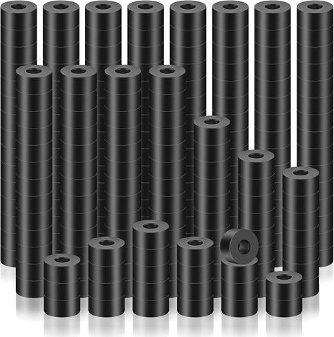 Pasimy 200 Pcs Black Nylon Spacers 1/2'' Thick, 1/2'' OD 0.194'' ID Nylon Spacers Plastic Washers Electrical Outlet Screw Spacers Black Round Spacers for Electrical Screws, Switch and Receptacle in Saudi Arabia