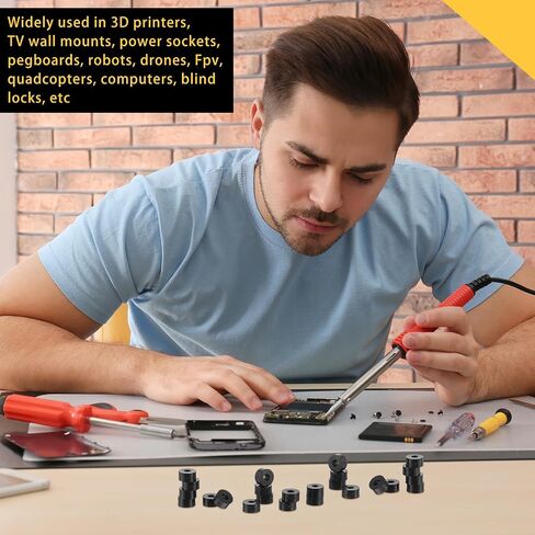 Pasimy 200 Pcs Black Nylon Spacers 1/2'' Thick, 1/2'' OD 0.194'' ID Nylon Spacers Plastic Washers Electrical Outlet Screw Spacers Black Round Spacers for Electrical Screws, Switch and Receptacle in Saudi Arabia