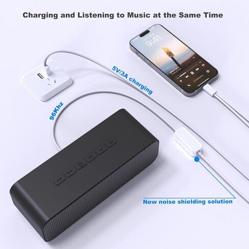 Aux to USB C,2-IN-1 USB C to Aux Cord with Charge Port Work for iPhone 16/15 Pro Max ,Car USB Type-C to 3.5mm Male Aux Audio Cable Support Calls & Fast Charging for Car Stereo, Speaker, Headphones in Kuwait