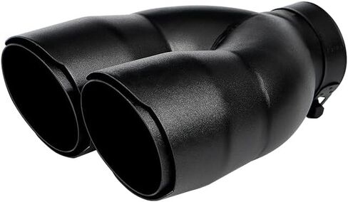 Black Dual Exhaust tip - 2.5" ID x 7"OD x 8.5"L - Double Wall Clamp On Muffler Tail Pipe Stainless Steel Black Coated in Saudi Arabia