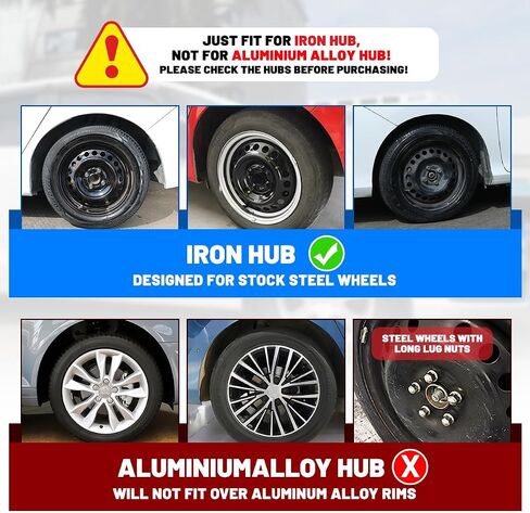 Roxx 4pcs مجموعة 16 بوصة Universal Wheel Rim Cover Hubcaps استبدال (فقط مناسبة لمحور الحديد) ، ABS Material Snap on Car Truck SuV Cap (5084 ، Silver Lacquer & Black) in Kuwait