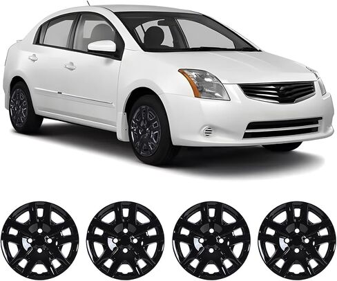 WolfX 16 Inch Hubcaps Set of 4 Wheel Rim Cover for Nissan Sentra 2007-2012 (Only Fit for Steel Hub) PP Material Wheel Rim Hub Cap Replacement, W5135-Lacquer in Kuwait