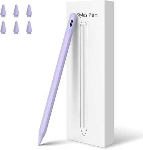 قلم لمس لجهاز iPad 2018-2024، قلم iPad مغناطيسي للشحن السريع 2X مع حساسية إمالة ورفض راحة اليد عالية الدقة، متوافق مع iPad Air 5th-3rd، iPad Pro 11/12.9، iPad Mini 5/6، iPad 10-6th in Kuwait