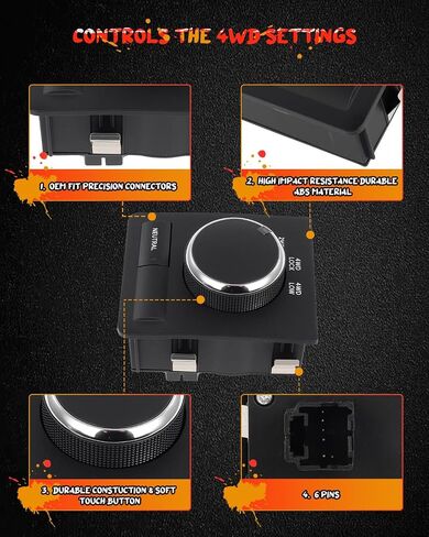 CCIYU 4wd Selector Switch Fit 2010 for Dodge Ram 1500 2011-2012 for Ram 1500 2500 3500 4500 5500 4WD Transfer Case Switch 4x4 Wheel Drive Button 4602973AC 4602973AA 4602973AB 602973AB 1S15812 in Saudi Arabia
