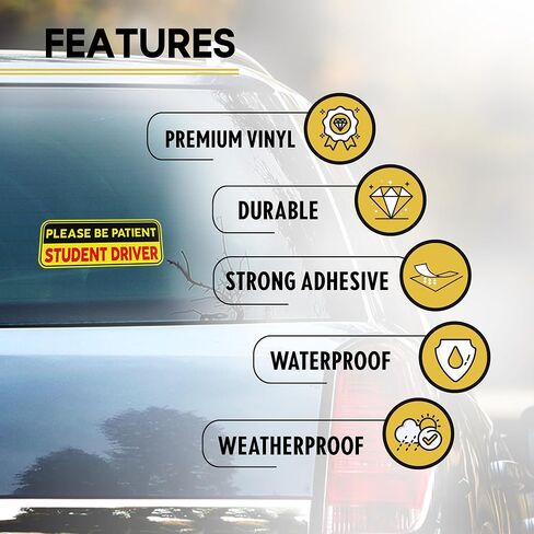 | ملصقات سائق الطالب للسيارة (2 جهاز كمبيوتر) - ملصقات سائق طالب لطيف ومكافحة للماء ودائم. ملصقات سائق جديدة تمامًا للحجم للسيارات لتحقيق أقصى سلامة in Kuwait