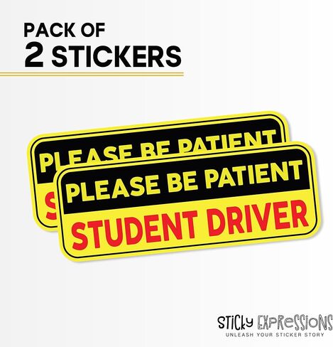 | ملصقات سائق الطالب للسيارة (2 جهاز كمبيوتر) - ملصقات سائق طالب لطيف ومكافحة للماء ودائم. ملصقات سائق جديدة تمامًا للحجم للسيارات لتحقيق أقصى سلامة in Kuwait