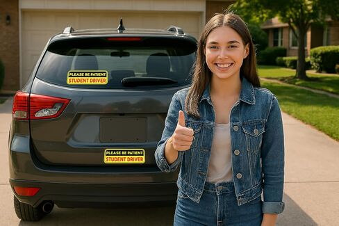 | ملصقات سائق الطالب للسيارة (2 جهاز كمبيوتر) - ملصقات سائق طالب لطيف ومكافحة للماء ودائم. ملصقات سائق جديدة تمامًا للحجم للسيارات لتحقيق أقصى سلامة in Kuwait