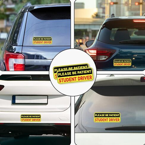 | ملصقات سائق الطالب للسيارة (2 جهاز كمبيوتر) - ملصقات سائق طالب لطيف ومكافحة للماء ودائم. ملصقات سائق جديدة تمامًا للحجم للسيارات لتحقيق أقصى سلامة in Kuwait