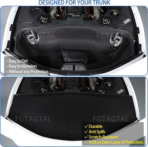 Rear Trunk Cover Compatible with Chevrolet Corvette C8 Stingray 2020-2024, Leather Rear Trunk Security Cover Shielding Shade Protection Accessories in Saudi Arabia