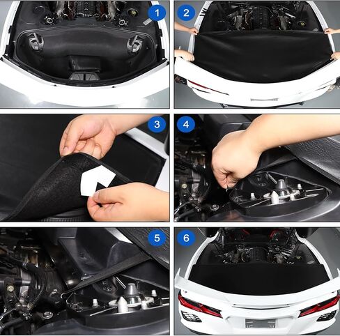 Rear Trunk Cover Compatible with Chevrolet Corvette C8 Stingray 2020-2024, Leather Rear Trunk Security Cover Shielding Shade Protection Accessories in Kuwait