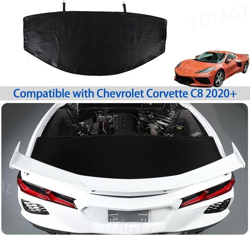 Rear Trunk Cover Compatible with Chevrolet Corvette C8 Stingray 2020-2024, Leather Rear Trunk Security Cover Shielding Shade Protection Accessories in Kuwait