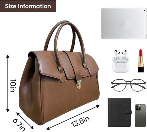 Genuine Leather Large Tote Bag for Women - Lightweight Commuter Purse | Stylish Work Handbag​ in Saudi Arabia