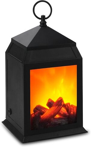 Bestview Fireplace Minterns Decorative ، موقد صغير مزيف ، USB قابلة لإعادة الشحن تعمل بطارية LED LED مصباح النار في عيد الميلاد الداخلي والخارجي (بدون وظيفة سخان أسود) in Saudi Arabia