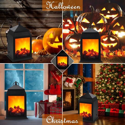 Bestview Fireplace Minterns Decorative ، موقد صغير مزيف ، USB قابلة لإعادة الشحن تعمل بطارية LED LED مصباح النار في عيد الميلاد الداخلي والخارجي (بدون وظيفة سخان أسود) in Saudi Arabia