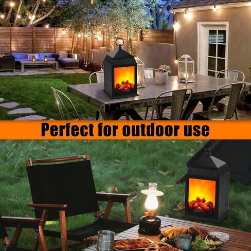 Bestview Fireplace Minterns Decorative ، موقد صغير مزيف ، USB قابلة لإعادة الشحن تعمل بطارية LED LED مصباح النار في عيد الميلاد الداخلي والخارجي (بدون وظيفة سخان أسود) in Saudi Arabia