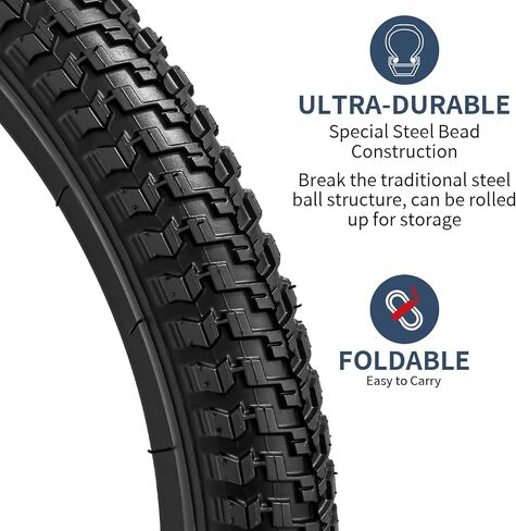 YUNSCM 2-PCS 20" Road Bike Tires 20x2.125/57-406 and 20" Heavy Duty Bike Tubes Schrader Valve Compatible with Road Bike 20x2.0 20x2.125 20x2.15 Bike Bicycle Tires and Tubes (Y-1208) in Saudi Arabia