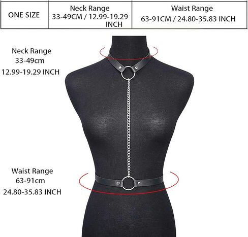 Fstrend Chest Harness Chain Body Body Body Body Leather Leather Punk Assum in Saudi Arabia