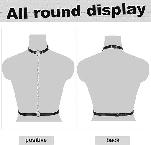 Fstrend Chest Harness Chain Body Body Body Body Leather Leather Punk Assum in Saudi Arabia