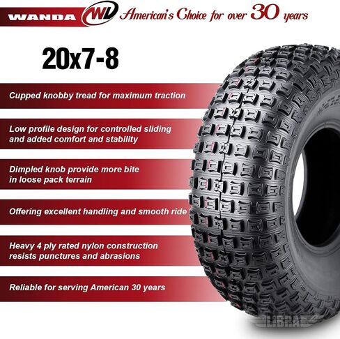Wanda (2) 20x7-8 for 93-17 Honda TRX 90 90X ATV Front Tyre Set of 4PR in Saudi Arabia