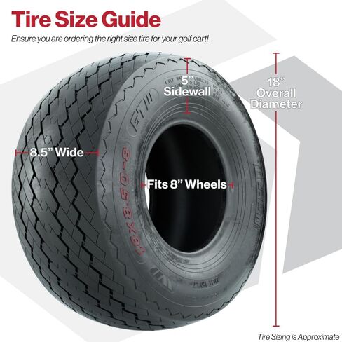 GTW Topspin Sawtooth 18x8.5-8 Golf Cart Tire for Golf Course or Basic Street Use in Saudi Arabia