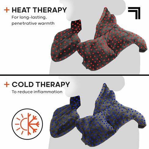 Sharper Image Heated Neck & Shoulder Wrap - Microwavable Warm & Cooling Plush Pad, Scented Aromatherapy (100% Natural Lavender & Herb Spa Blend), Pain Tension Headache Relief Therapy, Gift for Women in Saudi Arabia