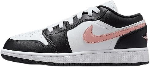 Air Jordan 1 Low Big Kids' Shoes (White/Black/Rust Pink) in Saudi Arabia