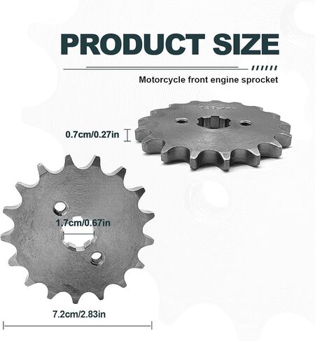 Motorcycle 428 17T 17mm Front Engine Drive Sprocket Compatible with 140cc 160cc 50cc 70cc 110cc 125cc Dirt Bike ATVs Go Kart Minibikes in Saudi Arabia