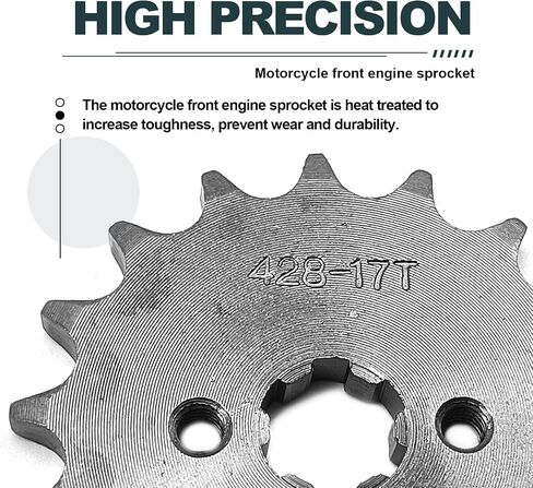Motorcycle 428 17T 17mm Front Engine Drive Sprocket Compatible with 140cc 160cc 50cc 70cc 110cc 125cc Dirt Bike ATVs Go Kart Minibikes in Saudi Arabia