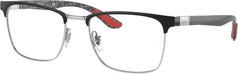 Ray-Ban RX8421 Eyeglasses Bundle: RX 8421 2861 Black On Silver and Eyewear Cleaning Kit in Saudi Arabia
