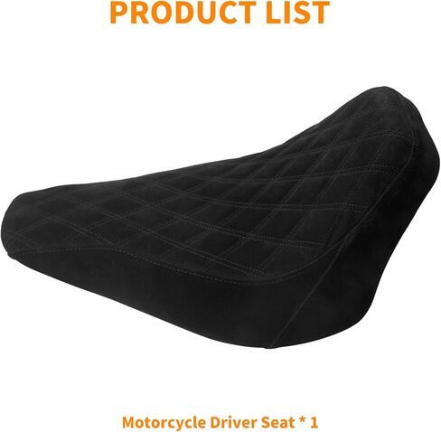 دراجة نارية السائق الأمامي الجلود/Suede Cusheion Pillion Seat مقعد منفرد مناسب لـ Harley Softail Breakout 2013-2017 Rocker 2008-2017 (Black Stitching) in Saudi Arabia
