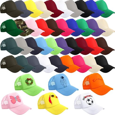 45 PCS Kid Trucker Hats Sublimation Caps Baseball Caps قبعات شبكية فارغة قابلة للتعديل للأطفال in Kuwait