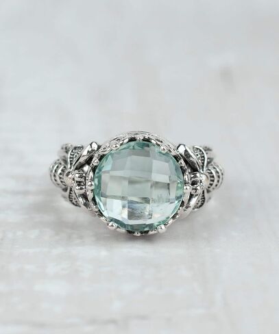 925 Sterling Silver Filigree Art Queen Bee Detailed Gemstone Women Cocktail Ring, Gift Boxed in Kuwait