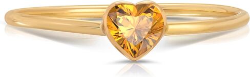 14K SOLID GOLD RING WITH NATURAL HEART SHAPE BEZEL SET CITRINE in Saudi Arabia