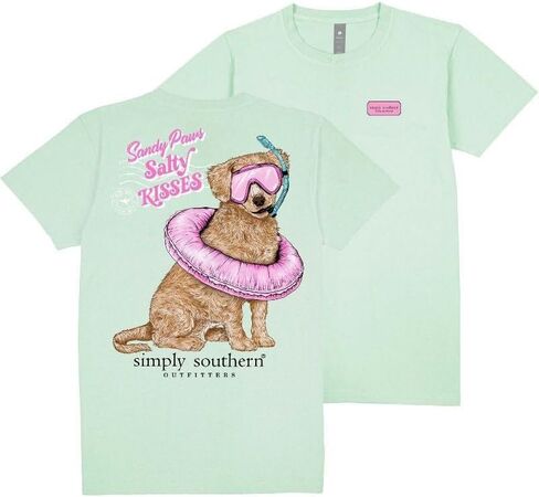 ببساطة Southern Sandy Paws Salty Kisses - Dog - Snorkel - T -shirt t -shirt in Kuwait