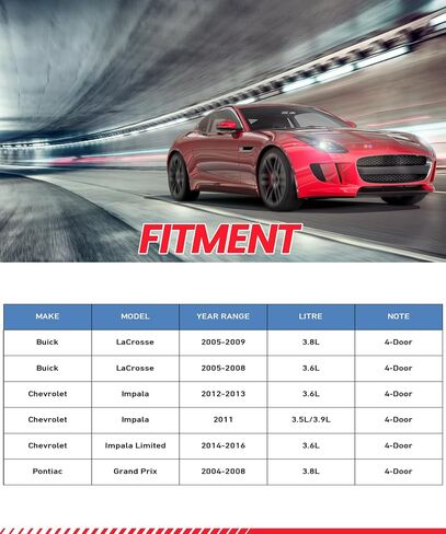 الفرجار الفرامل الخلفية مع قوس متوافق مع 2004-2008 Pontiac Grand Prix ، 2005-2009 Buick Lacrosse ، 2011-2013 Chevy Impala | السائق الخلفي والفرامل الفرامل للركاب لـ 18-B5010 و 18-B5011 in Saudi Arabia