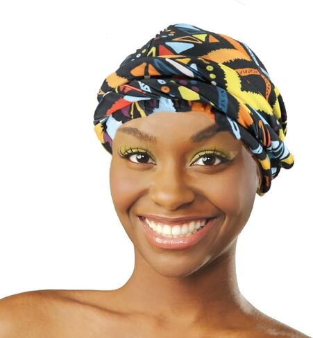 DouuYuhet Turban for Men Women, Vintage Twist Durag Head Wraps Satin Lined Halo Turban with Tassel Waves Braids in Kuwait