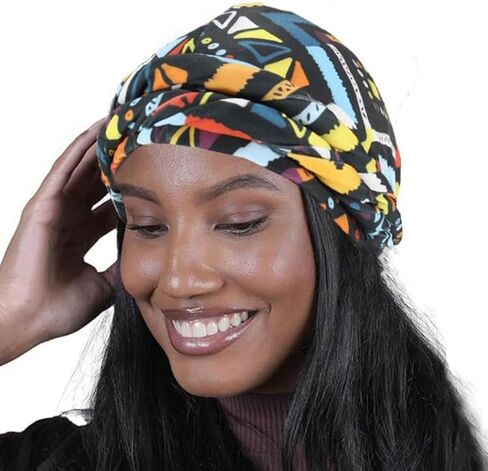 DouuYuhet Turban for Men Women, Vintage Twist Durag Head Wraps Satin Lined Halo Turban with Tassel Waves Braids in Kuwait