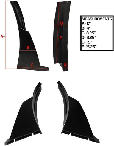 Winglets على طراز Ikon متوافق مع المركبات الشاملة ، Black Pu Front Lip Finish und in Saudi Arabia