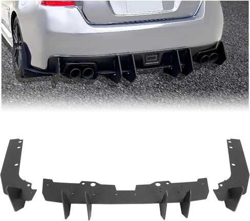 مجموعة نشرات المصد الخلفي متوافق مع 2015-2021 سوبارو wrx & wrx sti 4-door repan lear lear spats shark fin wingled spoiler cover spoilter trim spofficed black in Saudi Arabia