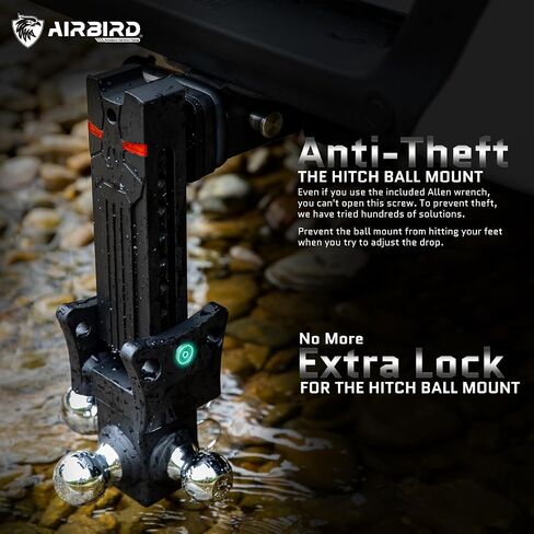 Airbird Adjustable Trailer Hitch Ball Mount with 2" & 2-5/16" Dual Ball, 7-Inch Drop ，Only Fits 2.5-Inch Hitch Receiver ，20,000LBS GTW - 722507 (2.5inch 7 Drop)…… in Saudi Arabia