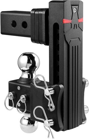 حامل كرة وصلة مقطورة قابل للتعديل من Airbird مع كرة مزدوجة 2 بوصة و2-5/16 بوصة، قطرة 7 بوصة، تناسب فقط جهاز استقبال وصلة ربط 2.5 بوصة، 20,000 رطل GTW - 722507 (2.5 بوصة 7 قطرة)... in Kuwait